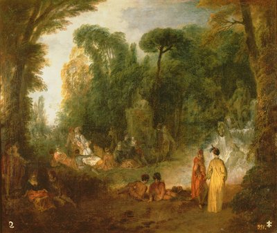 Courtly Gathering in a Park, c.1712-13 by Jean Antoine Watteau